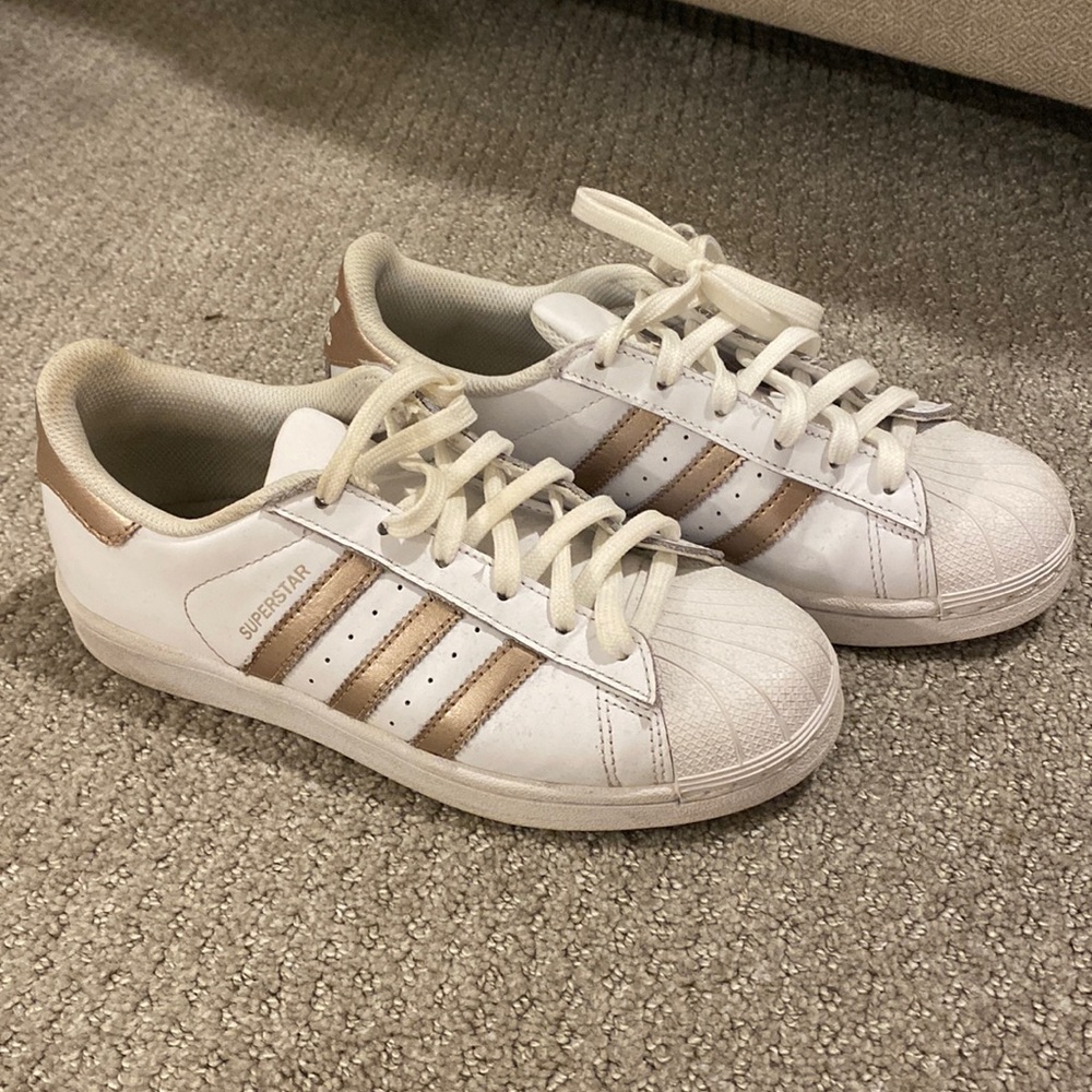 Rose gold Adidas Superstar